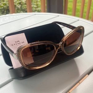COACH logo monogram frame tortoise sunglasses